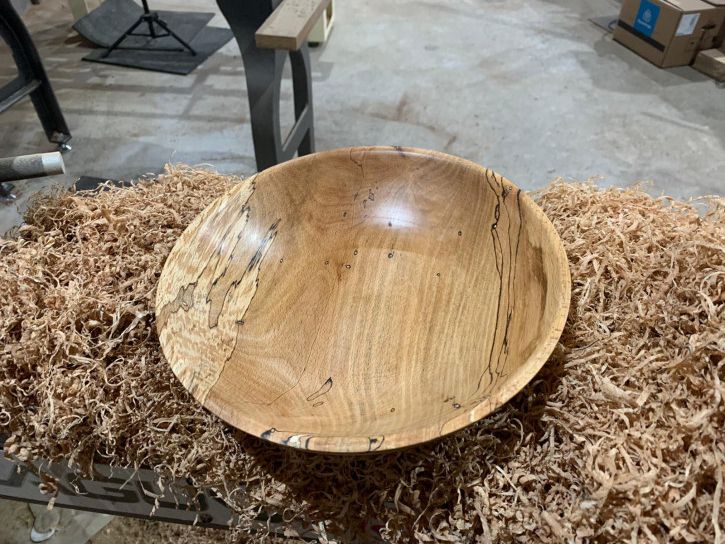 cuenco de madera realizado en Taller de torno nivel medio