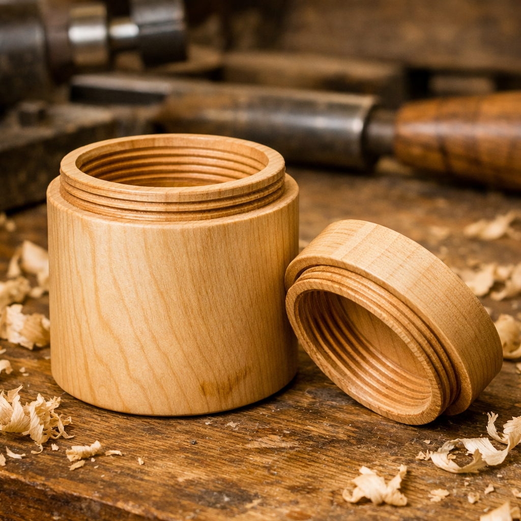 piezas realizada en taller de roscado de madera